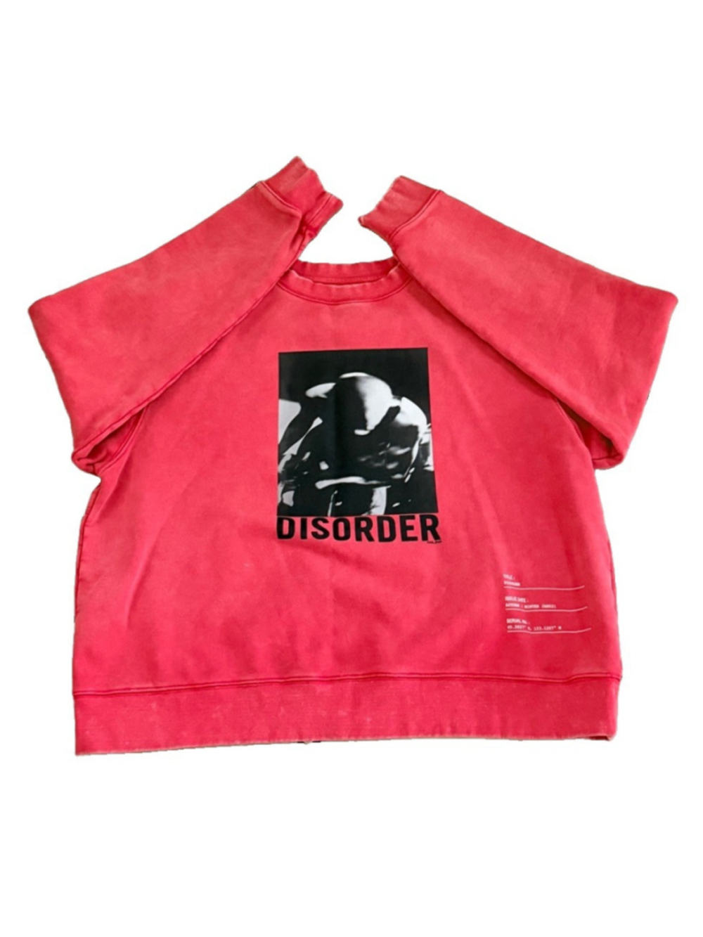 NEON DENIM MEN’S SWEATSHIRT OVERSIZED CORAL RED COLOR SIZE SMALL *flaw*